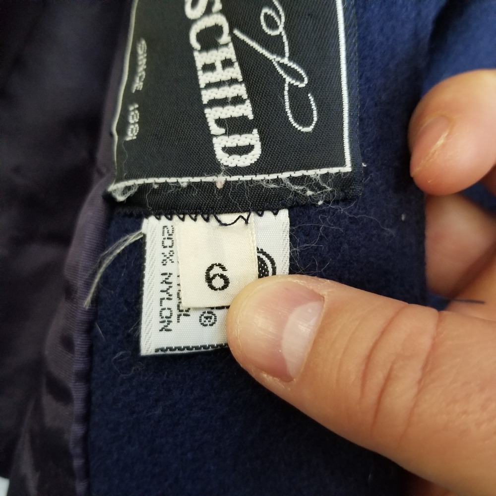 Vintage Rothschild Coat Girls Size 6 Navy Blue Buttons Stains USA - Picture 5 of 12